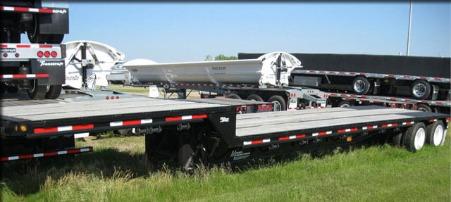 Drop deck trailer at I-29 Trailer Sales